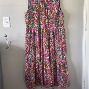 Multicolored tiered dress jcrew xxl